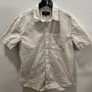 7 for all mankind short sleeve button down cream colored shit. Never worn!